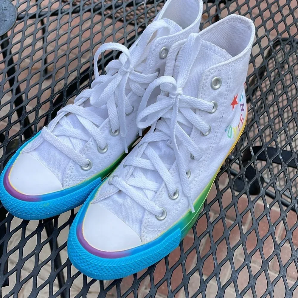 Converse Chuck Taylor All Star High 'Smiley - Pride' Size 6.5 - Picture 2 of 16